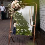 welkomstbord, gemaakt door Jelle van de Kolk. te huren inclusief handlettering op maat.