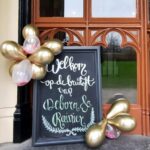 bruiloft-welkomstbord. Rainier en Debora, kasteel Schaffelaar